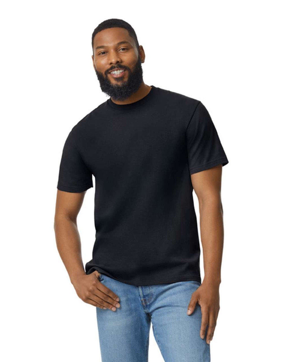 Gildan Softstyle uniszex környakas rövidujjú póló - fekete