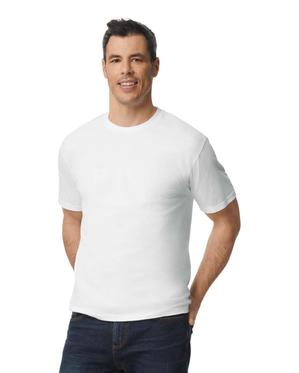 Gildan Softstyle uniszex környakas rövidujjú póló - fehér