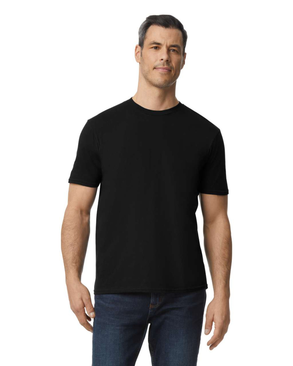 Gildan Softstyle rövidujjú környakas uniszex pamut póló - fekete