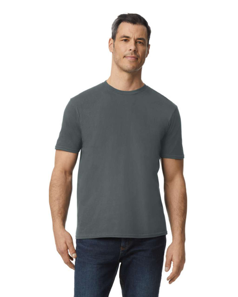 Gildan Softstyle rövidujjú környakas uniszex pamut póló - szürke