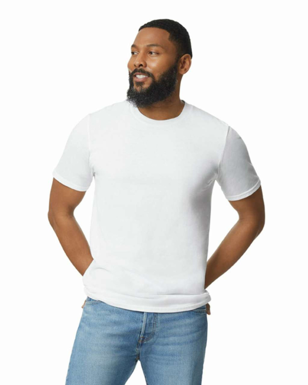 Gildan Softstyle rövidujjú környakas uniszex pamut póló - fehér