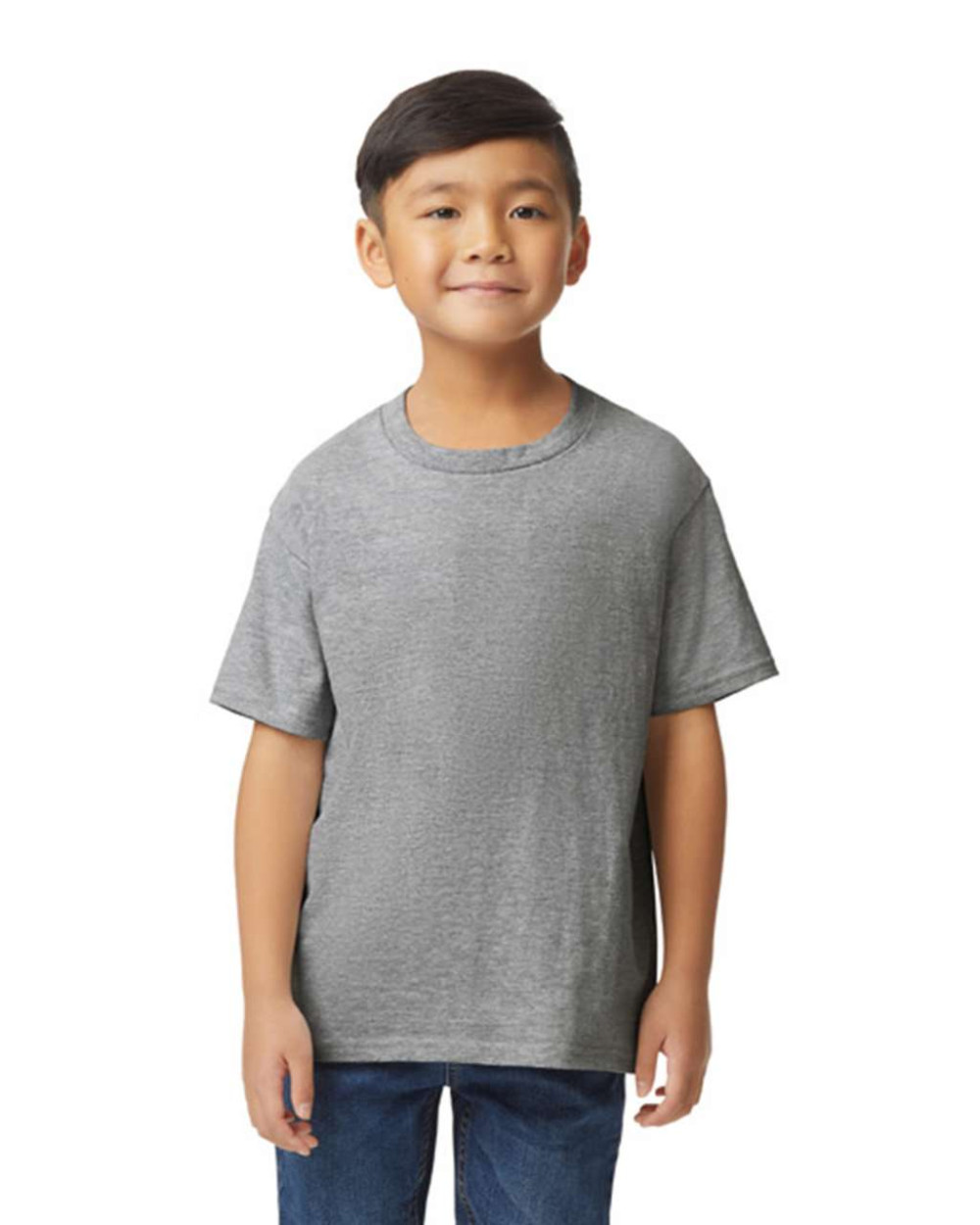 Gildan Softstyle rövidujjú környakas gyerek póló - világosszürke