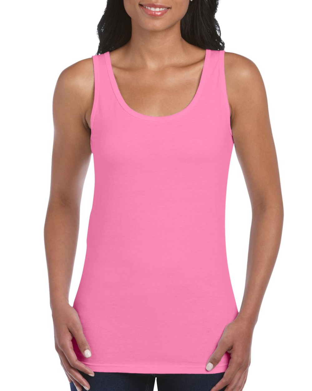 Gildan ujjatlan női pamut trikó - pink