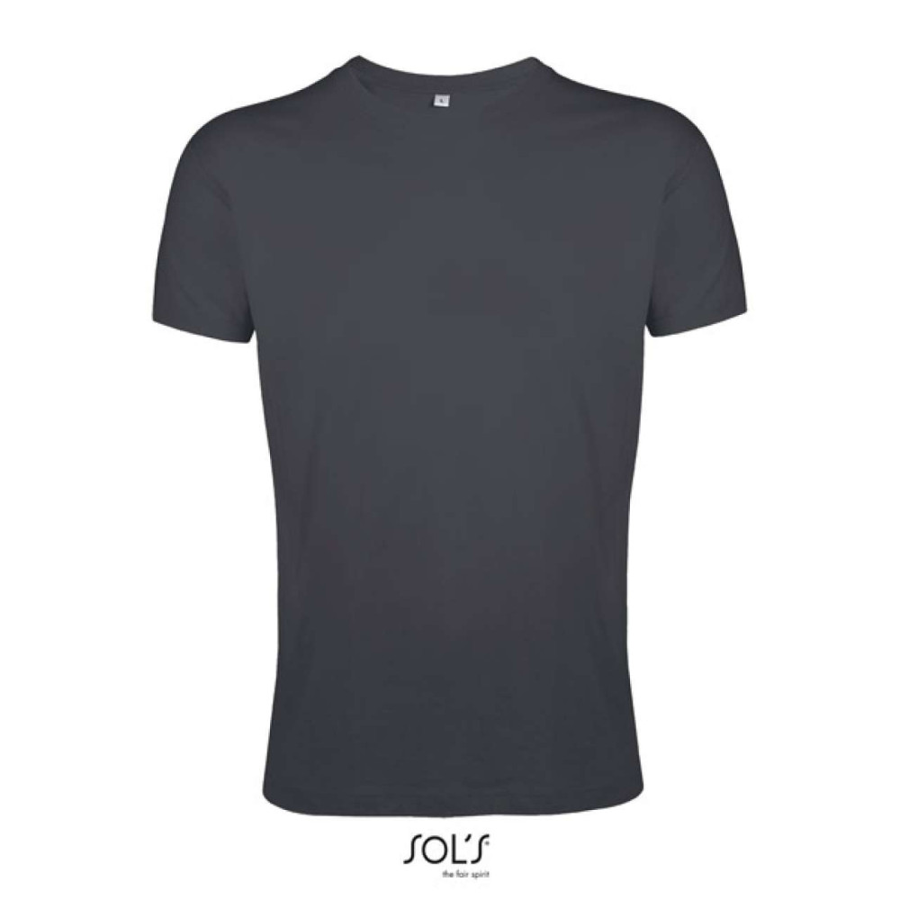 Sol's Regent fit férfi környakú testhezálló póló - sötétszürke